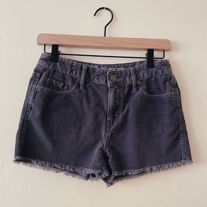 Blue Corduroy High Waisted Cutoff Shirts